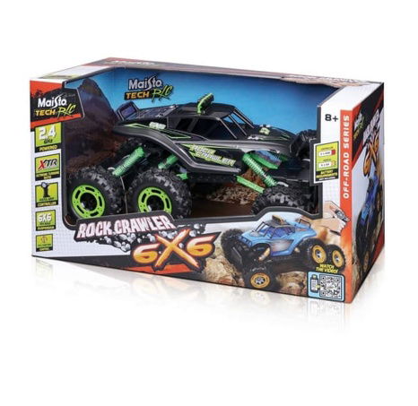 Maisto RC – Rock Crawler 6x6, matně černá, 2,4 GHz, XTR