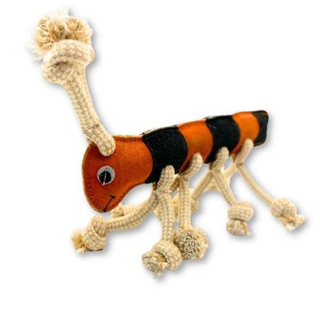 PafDog Stonožka Jarmila Hračka pro psy z kůže a juty 26cm