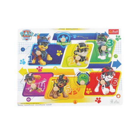 Vkládačka/Puzzle deskové obrysové dřevěné Tlapková patrola/Paw Patrol ve fólii 30x22cm 18m+