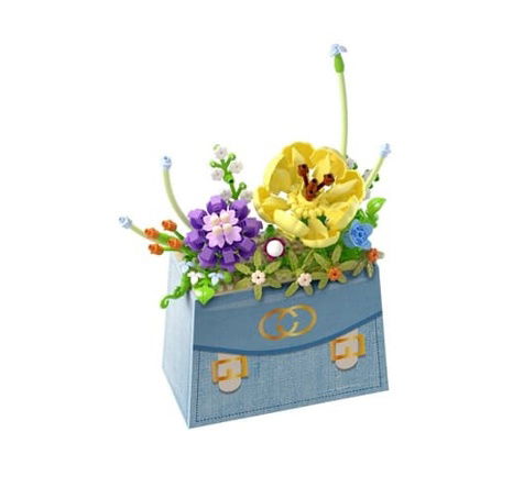 Stavebnice mini KOCO Květina v kabelce plast 223ks v krabičce 11x15x6cm