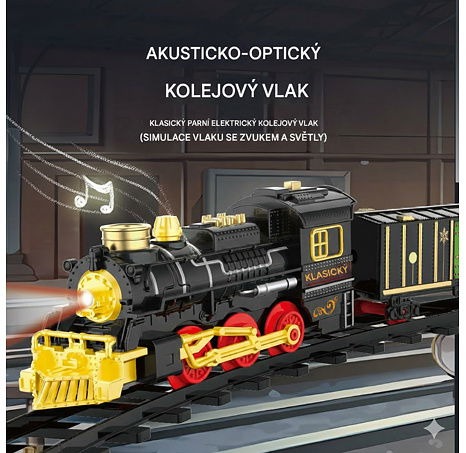 Parní vlak se světlem a zvuky