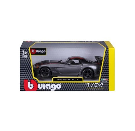 Bburago - Auta HOBBY, Dodge Viper SRT 10 ACR, šedá metalíza-matná černá, 1:24