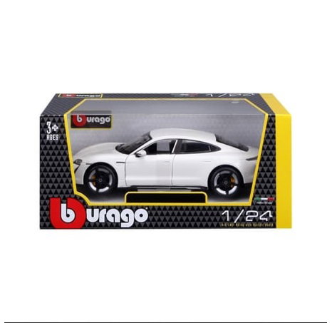 Bburago - Auta HOBBY, Porsche Taycan Turbo S, bílá, 1:24