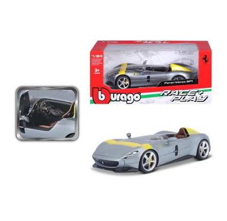Bburago - RACE+PLAY, Ferrari Monza SP1, stříbrná, 1:24