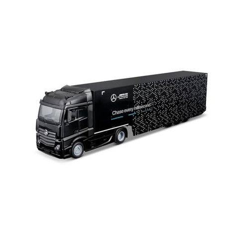 Bburago – RACE M-B Tahač s návěsem + F1 Mercedes-AMG Petronas W15 (2024), #63 George Russell, 1:43