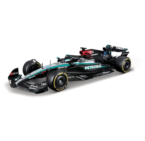 Bburago - RACE F1 s figurkou jezdce, Mercedes-AMG Petronas W15 (2024), #63 George Russell, 1:24