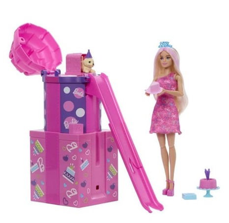 Barbie Party reveal - Barbie se skluzavkou herní set