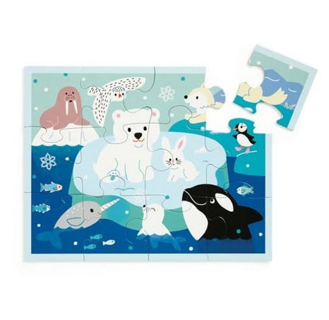 Mudpuppy Puzzle v taštičce Lední přátelé 12 dílků