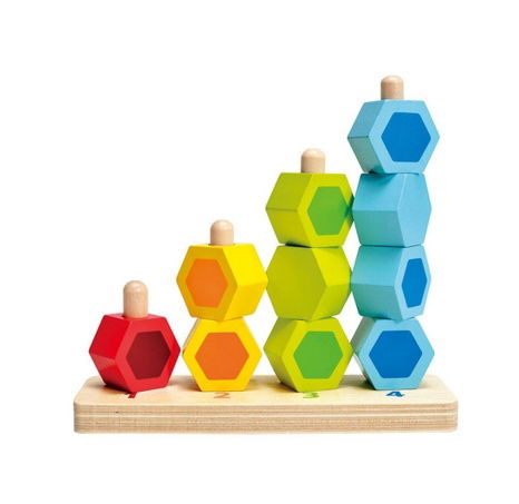 Hape Navlékací barevné šestiboké tvary