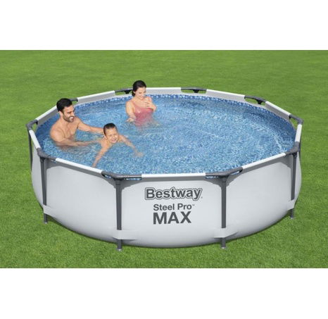 Nadzemní bazén kulatý Bestway Steel Pro MAX, kartušová filtrace 3,05x0,76 m