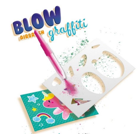 Foukací fixy se šablonami, 7 barev