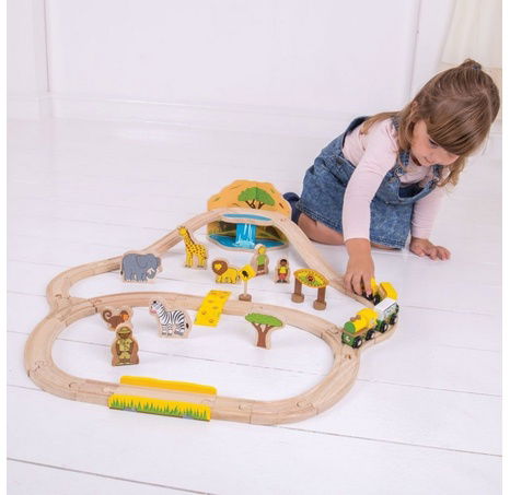 Bigjigs Rail Dřevěná vláčkodráha Safari