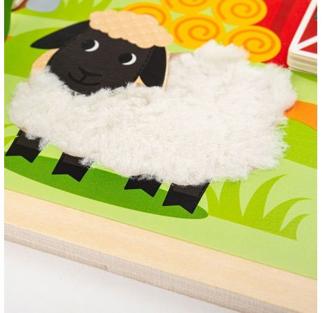 Bigjigs Toys Senzorické puzzle farma