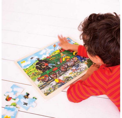 Bigjigs Toys Dřevěné puzzle vlak 24 dílků