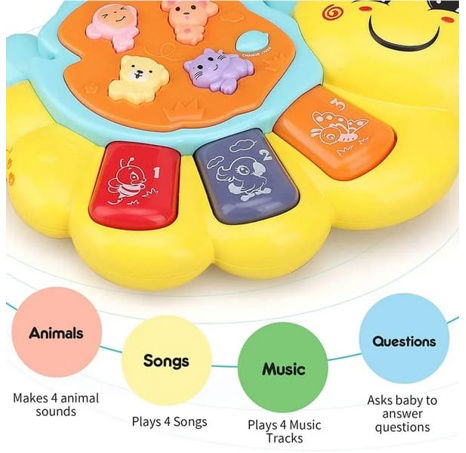 Bavytoy Piánko housenka - žlutá