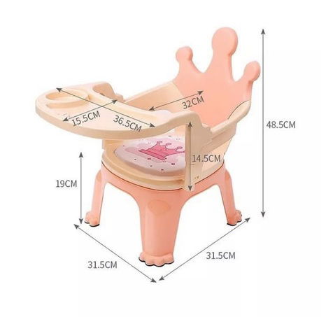 Bavytoy Dětská jídelní židlička růžová