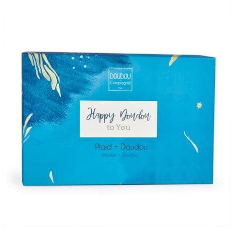 Doudou Dárková sada šťastný králíček pléd a modrý usínáček