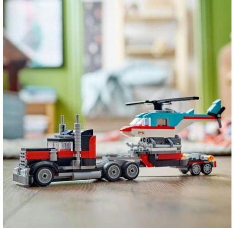 Lego Creator 31146 Náklaďák s plochou korbou a helikoptéra