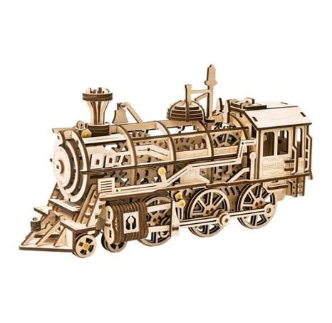 RoboTime 3D Holzpuzzle Mechanische Dampflokomotive