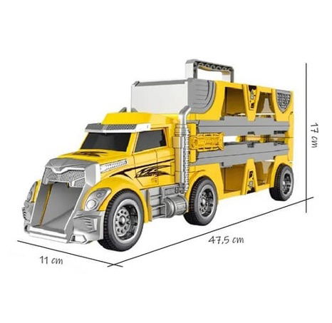 Bavytoy Kufřík kamion žlutý s dráhou a 6 auty