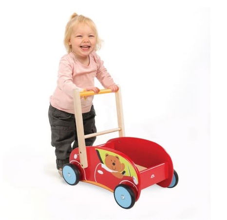 Wonderworld Dřevěné chodítko červené