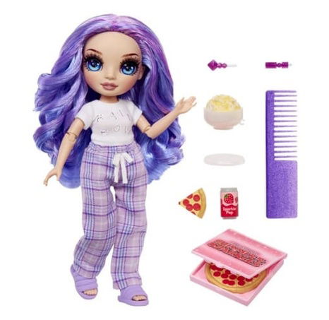 Rainbow High Junior Fashion panenka v pyžamu - Violet Willow