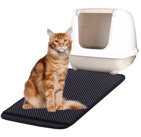 Flamingo Matz Podložka před kočičí toaletu Šedá/černá 61x41cm