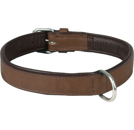 Flamingo Arizona Kožený obojek s pěnovou výplní Hnědá M/L