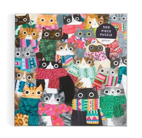 Galison Puzzle Zimní kočky 500 dílků