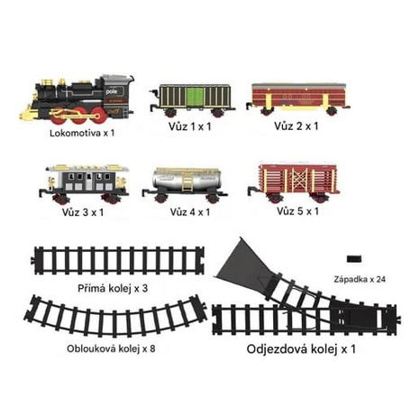 Parní vlak se světlem a zvuky