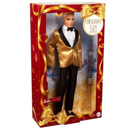 Barbie Vánoční panenka Ken blond 2025