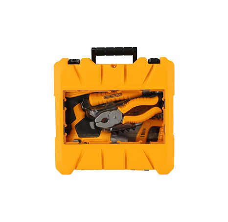 Sada nářadí plast s aku vrtačkou 16x17cm na baterie se zvukem v plastovém boxu 26x25x9cm