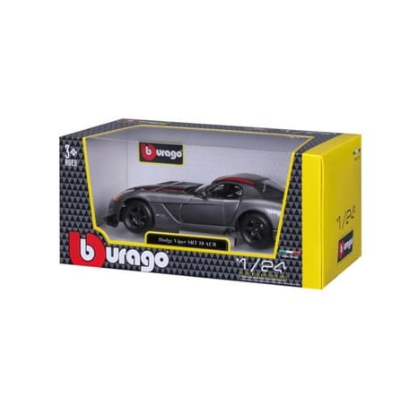 Bburago - Auta HOBBY, Dodge Viper SRT 10 ACR, šedá metalíza-matná černá, 1:24