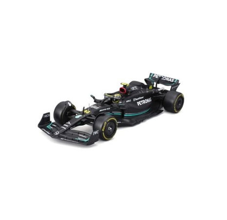 Bburago - RACE F1 v dekorativním boxu, Mercedes-AMG Petronas W14 E (2023), #44 Lewis Hamilton, 1:24