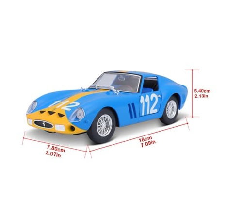 Bburago - RACING, Ferrari 250 GTO, modrá, 1:24