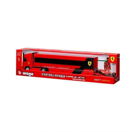 Bburago – RACE Tahač s návěsem Iveco S Way + F1 Ferrari SF-24 (2024), #16 Charles Leclerc, 1:43