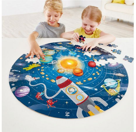 Hape Dětské puzzle - Sluneční soustava LED