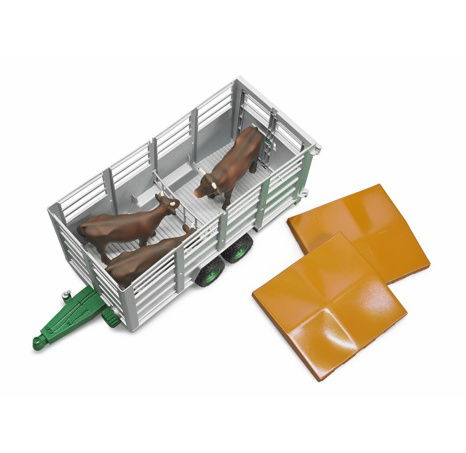 Bruder 2227 Přívěs pro přepravu zvířat s figurkou krávy