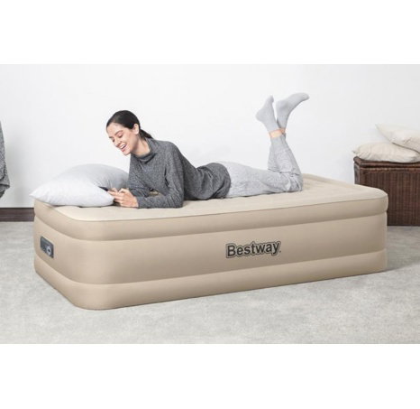 Semišová nafukovací matrace Bestway FORTECH s el. Pumpou 191 x 97 x 46 cm