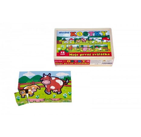 Kostky kubus Moje první zvířátka 15ks