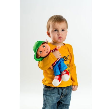 Panenka kluk Honzík hadrový plyš 30 cm česky mluvící na kartě