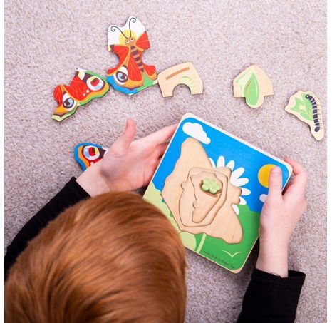 Bigjigs Toys Vkládací puzzle životní cykly motýla