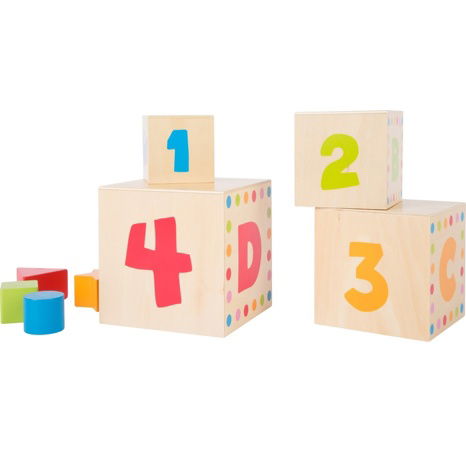 Small Foot Didaktické vkládací kostky ABC