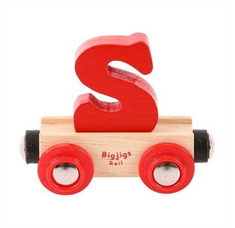 Bigjigs Rail Wagon Holzschienenbahn - Buchstabe S