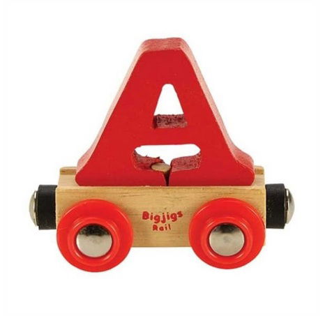 Bigjigs Rail Wagon Holzschienenbahn - Buchstabe A
