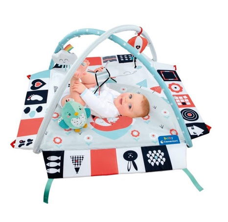 Clemmy baby - dětská hrací deka s hrazdou černo-bílá