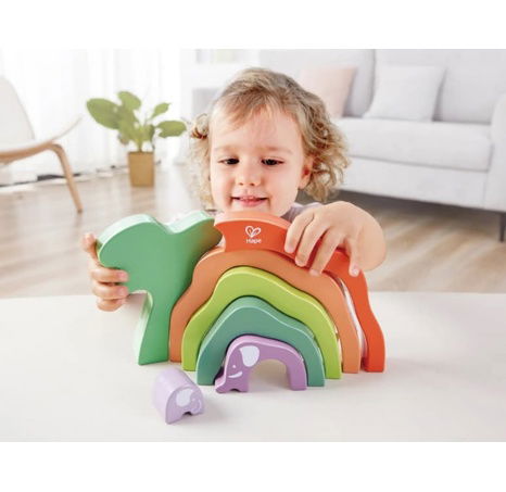 Duhové stohovací kostky Safari - sloni