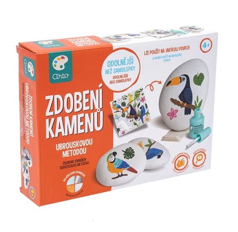 Zdobení kamenů ubrouskovou metodou Arto