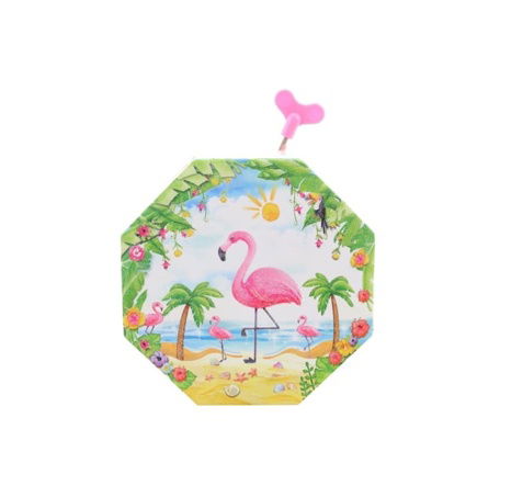 Hrací skříňka šperkovnice plameňák