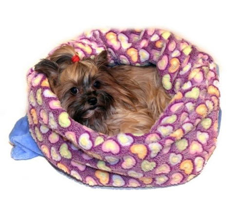 Marysa pelíšek 3v1 pro psy, srdíčka/modrý, velikost XL